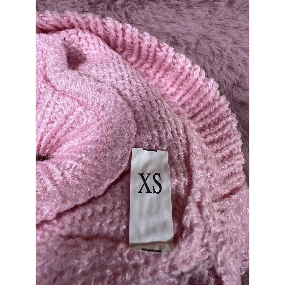 2 Pack Dog Sweaters for Small Dogs Winter Turtleneck Pink And Cream (xs-small)‎